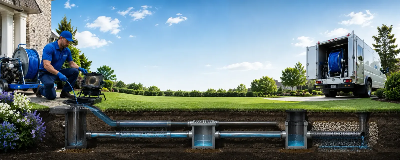 Outdoor drain cleaning information for Thompsons, TX